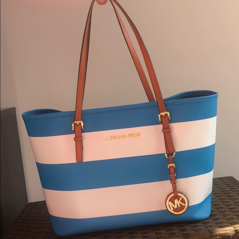 Like new Michael Kors striped tote